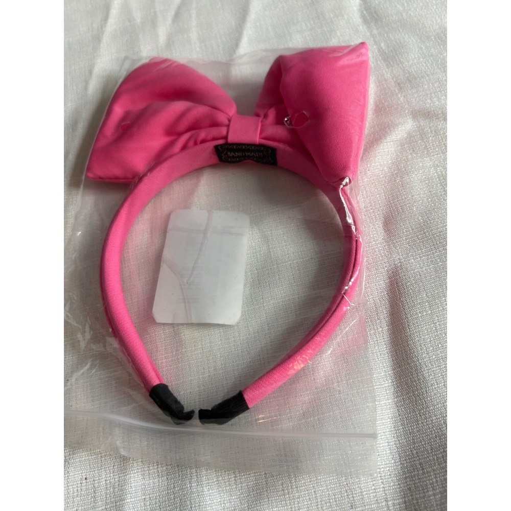 Pink Bow Headband Big Oversized Hair Accessory X003BILQDT Handmade